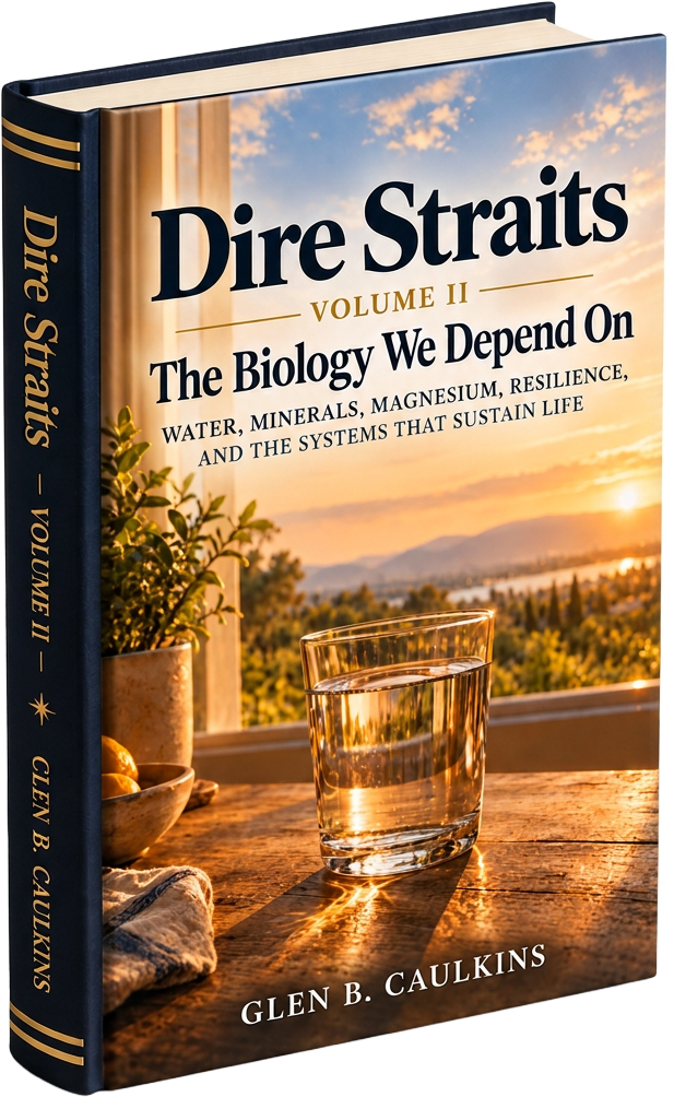 Dire Straits — Volume II: The Biology We Depend On, by Glen B. Caulkins. Hardcover cover artwork; the book is forthcoming.